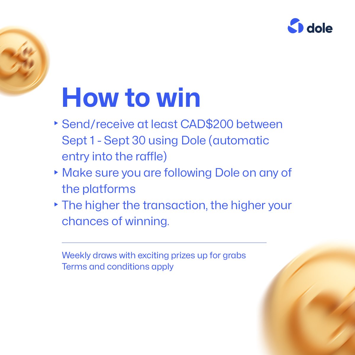 zoleapp's tweet photo. The Dole Travel Back Home Campaign is on. Send or receive at least 200 Canadian Dollars this month using Dole and stand a chance to win 1,500 CAD to visit loved ones in Nigeria. Download the Dole app now!
#doletravelfundsupport #sendwithdole https://t.co/wUK4VrcGhL