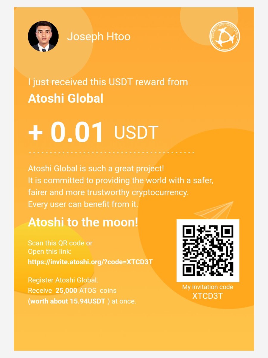 JoezH97's tweet photo. Hey. I just received this USDT rewards from Atoshi Global. It is a great project with good rewards. You may try it. Click on the link below to register, you may collect 5 USDT converting rewards.
https://t.co/b4N2VBC8cu
#AstoshiGlobal #AstoshiRewards https://t.co/Qz9IJ2sUtf