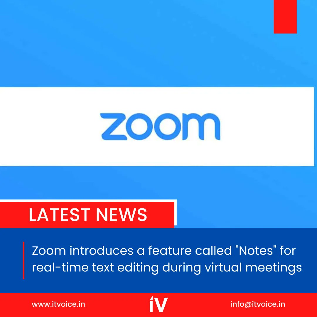itvoice's tweet image. Zoom has unveiled a feature called &quot;Notes&quot; that enables users to create, share, and collaboratively edit text documents during, before, and after virtual meetings.

 #Zoom #ZoomNotes #VirtualMeetings #Collaboration #Productivity #TextEditing #OnlineMeetings #DocumentSharing