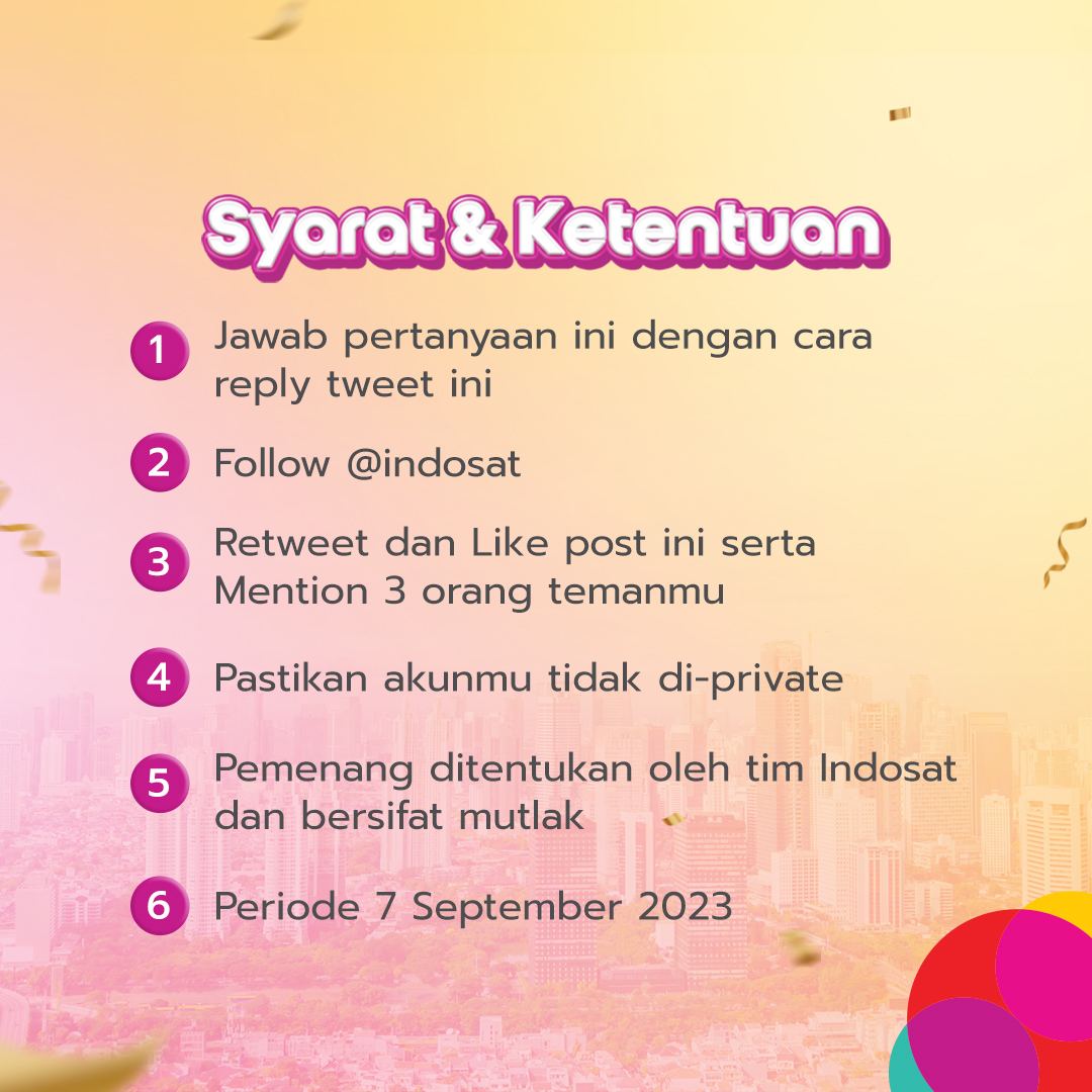 Mimin mau bagi-bagi hadiah buat pelanggan setia Indosat nih~

Yuk, jawab sekarang dan menangin smartphone!

#IndosatOoredooHutchison #EmpoweringIndonesia #IOH #KetulusanTanpaAkhir
