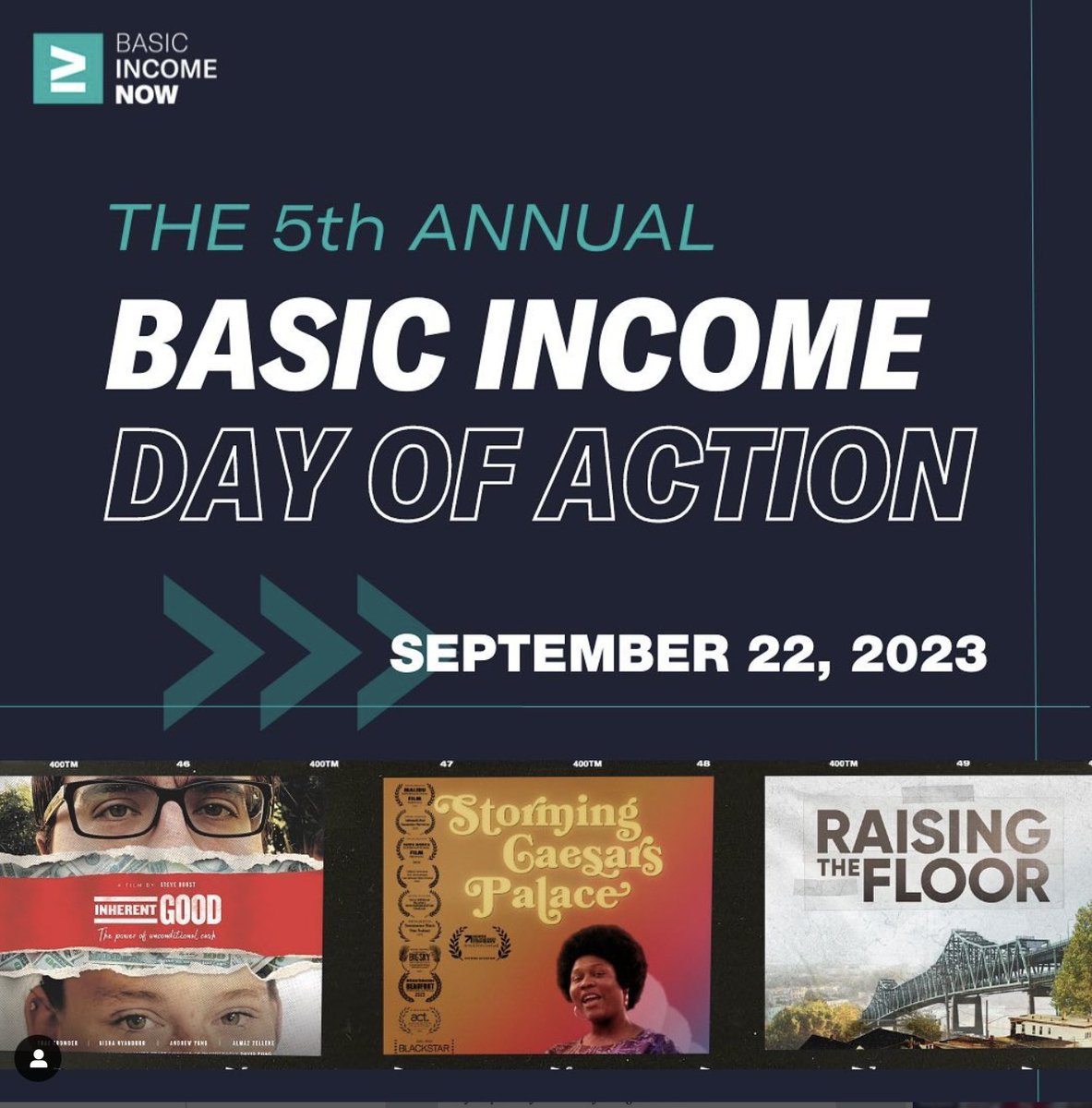 Save the date for the 5th annual #BasicIncome Day of Action! We are partnering with the 2023 @basicincomeweek to make narrative change happen through the power of #film. Learn more, host a screening of RAISING THE FLOOR or attend one near you: basicincomemarch.com/about 🎥🙌