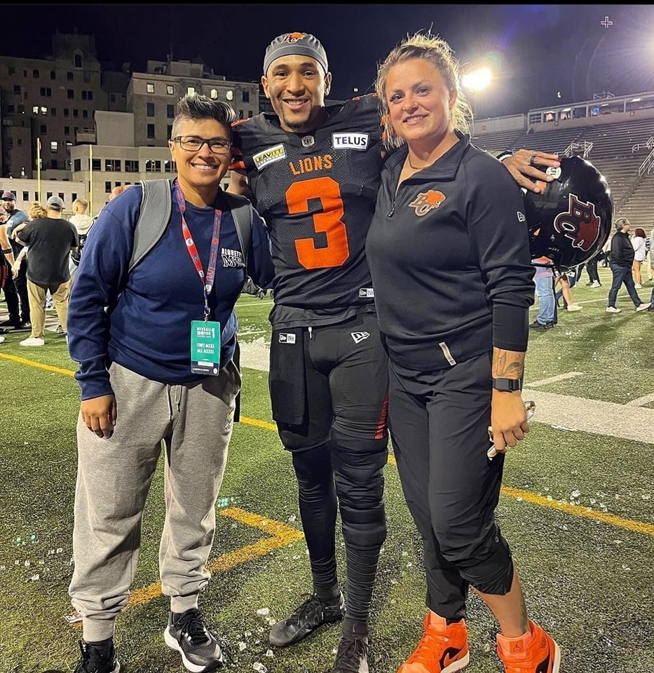 #mondaymotivation It's Football. Two @FootballCanada Legends impacting the 2023 @CFLonTSN landscape. IFAF Silver Medalists @saadmanqb of the @montrealblitz and @tanzz32 of the @EdmontonStorm with @BCLions QB @VernonAdamsJr8 #GameDay 📸 @tanzmania32 on IG