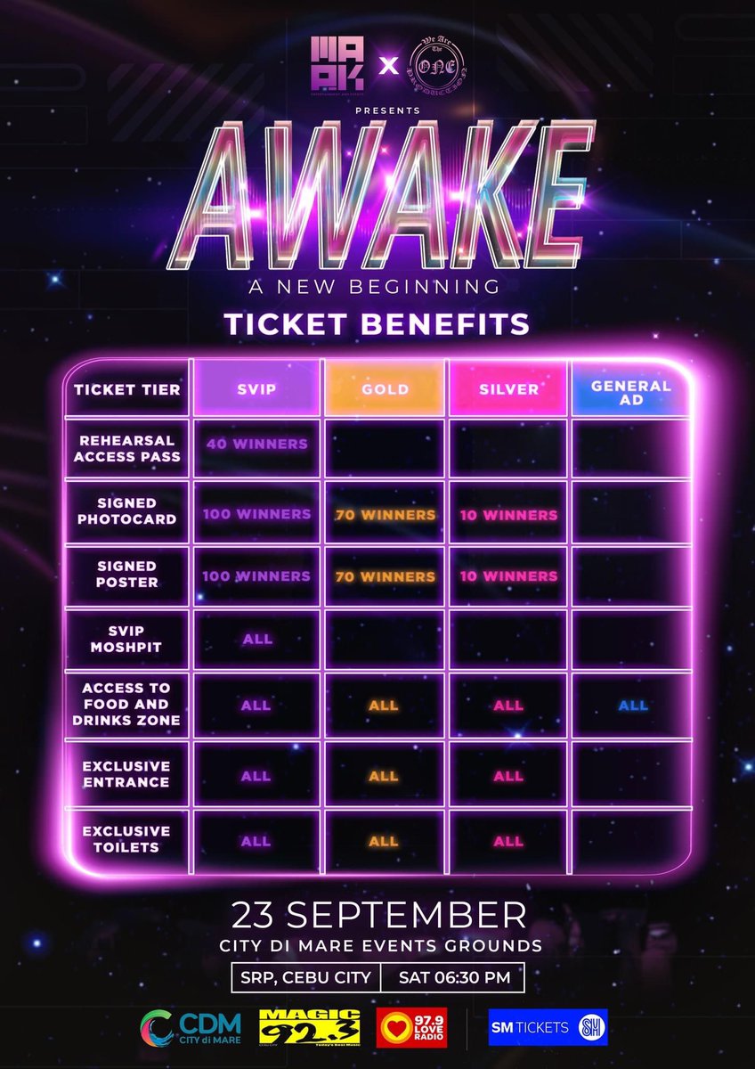 concertnewscebu's tweet photo. Here's an exciting chance to win big! 🎉 

Purchase your online tickets through this link below. ⬇️
https://t.co/UqkXZahZD0 

#CebuIsAwake #AWAKECebu2023 https://t.co/SrtLJDakbe