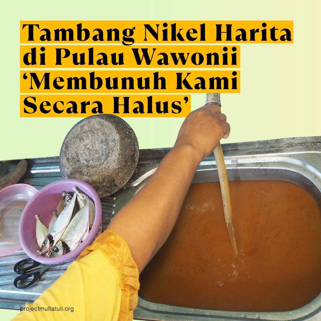 projectm_org's tweet photo. Yang dialami warga Pulau Wawonii karena aktivitas pertambangan nikel:

-Krisis air bersih
-Penyerobotan lahan dan kriminalisasi
-Masalah kesehatan
-Konflik sosial

Reportase terbaru Project M oleh Yuli Z dari Sulawesi Tenggara.
https://t.co/iHHJbMfS39 https://t.co/MKJbx4LyTt
