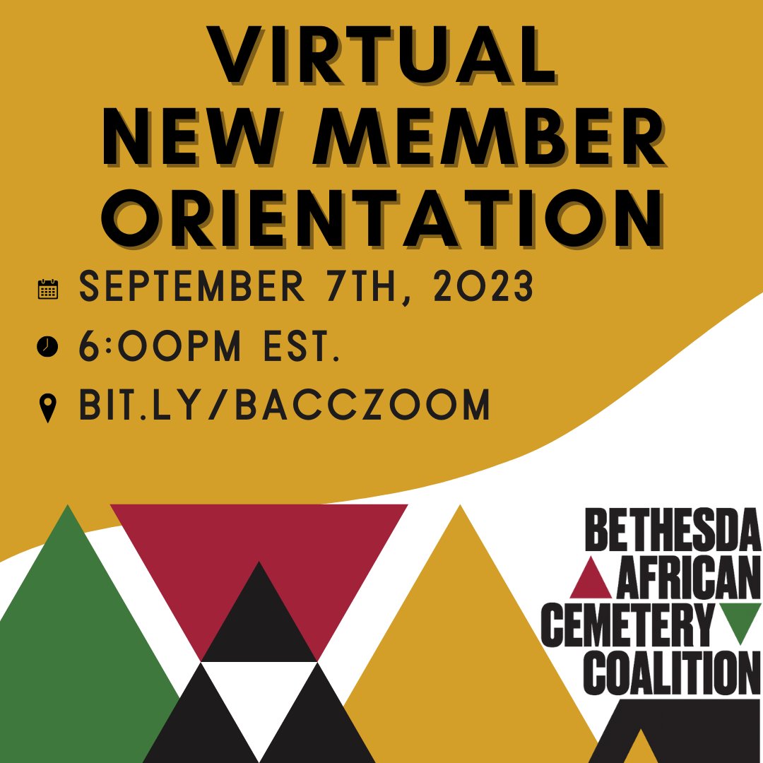 Please join us this Thursday at 6:00 PM to learn about Moses Cemetery, BACC, and how you can support/join our movement to save Moses Cemetery &amp; end the desecration/pillaging of a historic African cemetery in Maryland.

Register: bit.ly/bacczoom