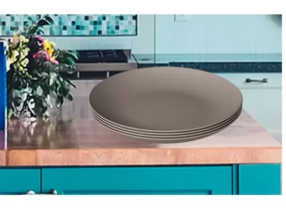 Kit 4Pc Prato Refeição Cozy, 257Mm, Warm Gray, Coza
