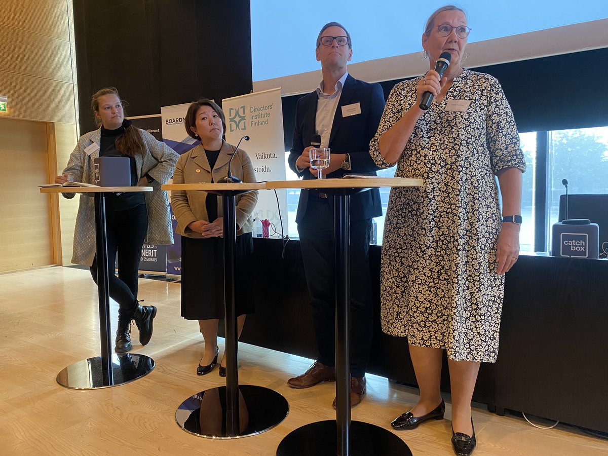 Exciting panel discussion 'Future Board Compositions' moderated by Josefiina Kotilainen, CEO, Startup Foundation, with panelists Susan Repo, Leena Saarinen, and Juhana Kallio. ”You can gain diversity in many ways”. #BoardDiversity #FutureBoards