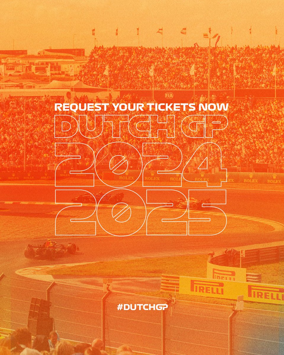 Ready to be part of the sea of orange? Request your tickets for #DutchGP 2024/2025 now! Be fast, you've only got until the 8th of September... 😬 ⁠ Hit dutchgp.com/en/tickets-202… to apply! #DutchGP #F1 #Formula1