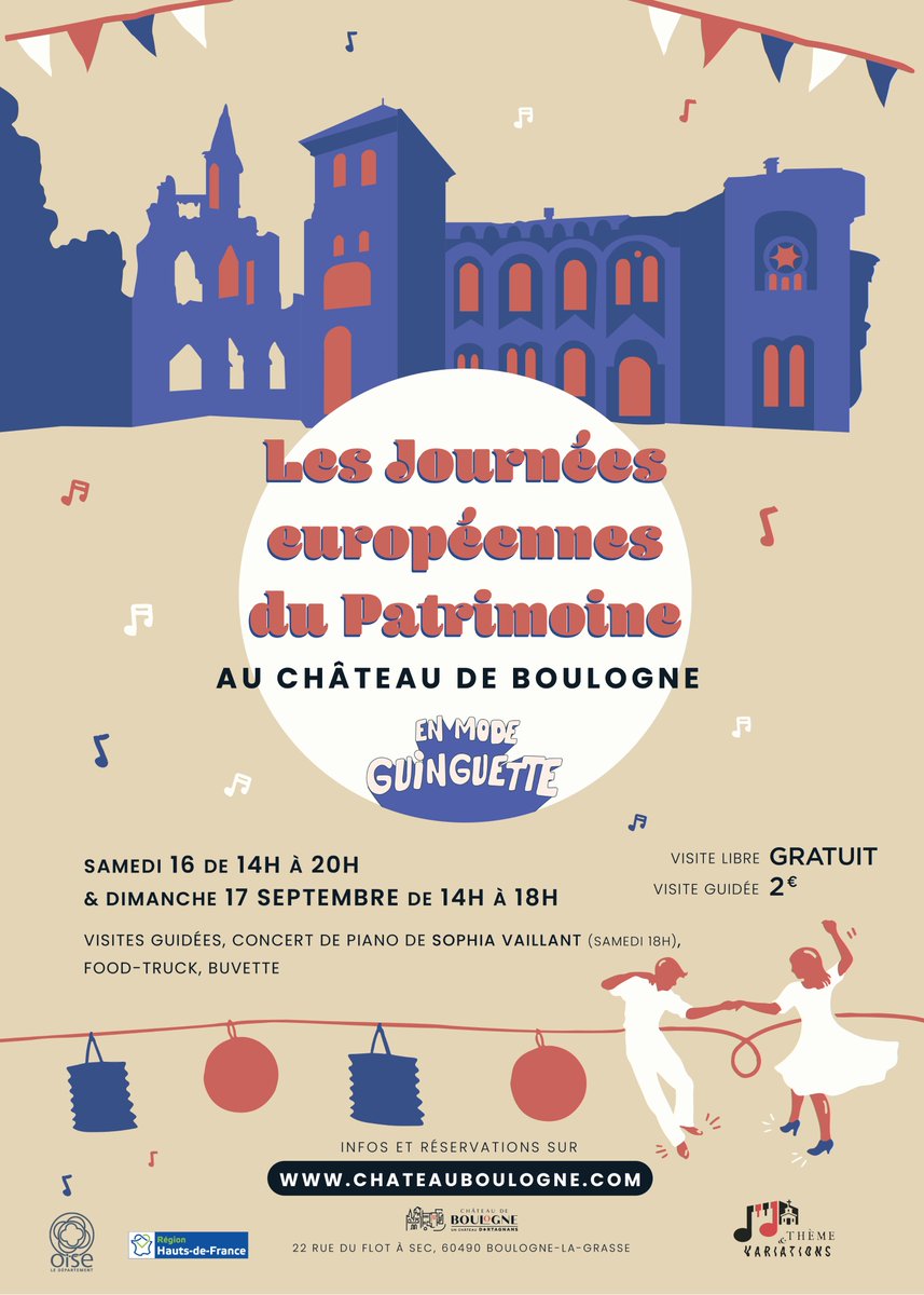 ChateauBoulogne's tweet photo. ✨ 𝐋𝐞𝐬 𝐉𝐨𝐮𝐫𝐧𝐞́𝐞𝐬 𝐄𝐮𝐫𝐨𝐩𝐞́𝐞𝐧𝐧𝐞𝐬 𝐝𝐮 𝐏𝐚𝐭𝐫𝐢𝐦𝐨𝐢𝐧𝐞 𝐚𝐮 𝐂𝐡𝐚̂𝐭𝐞𝐚𝐮 𝐝𝐞 𝐁𝐨𝐮𝐥𝐨𝐠𝐧𝐞 ✨ 16 et 17 septembre 2023 !  Retrouvez la programmation ici 
👉 https://t.co/tkeTKAkXZx

#JEP #oise #oisetourisme 
@hautsdefrance https://t.co/aEEF6yYMC3