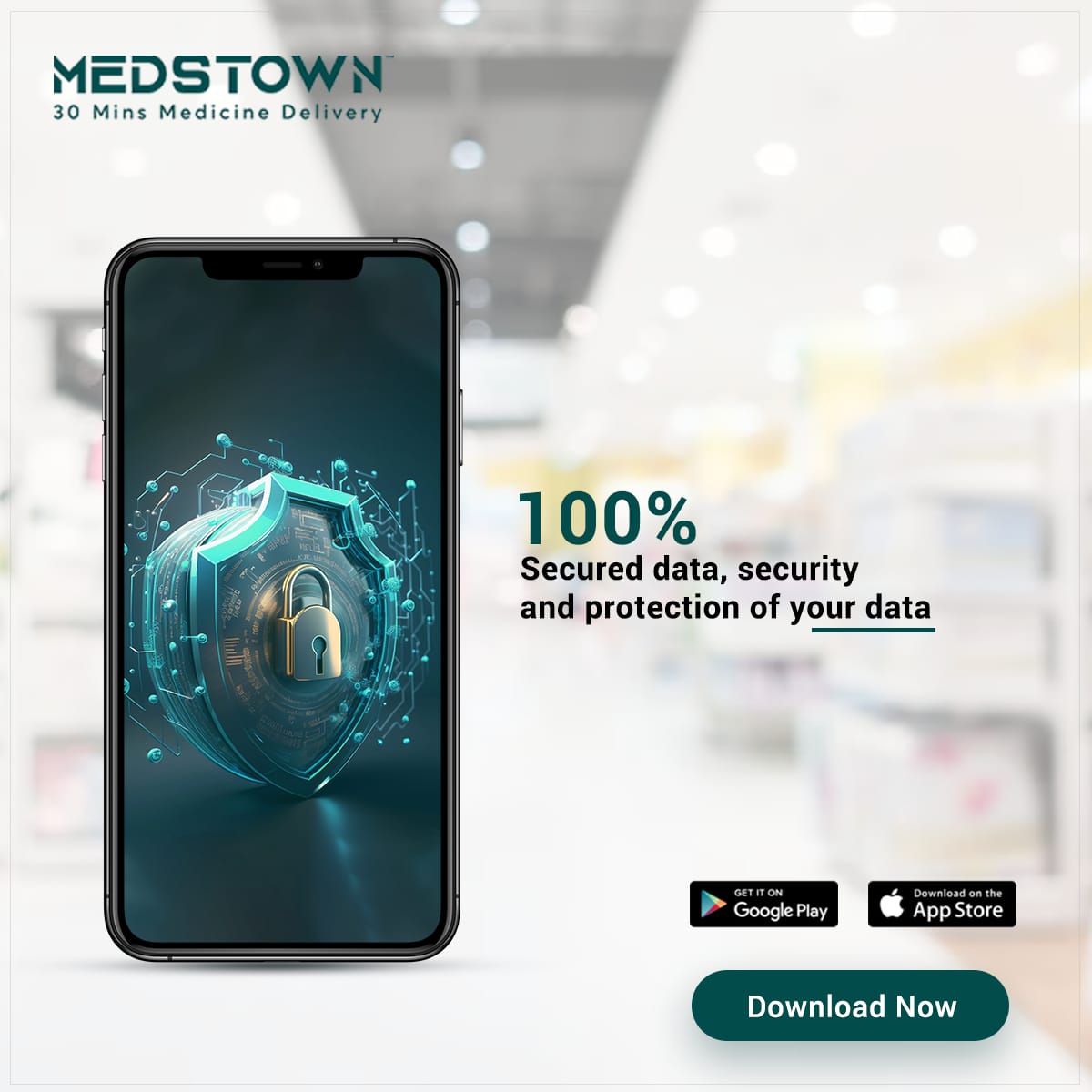 We follow Govt. of India guidelines to protect your data 100%

#medstown #MedicineDelivery #30minsdelivery #FastandEasy #Deliveringhealth #pharmacy #partner #revenue #govtofindia #india #data #protection