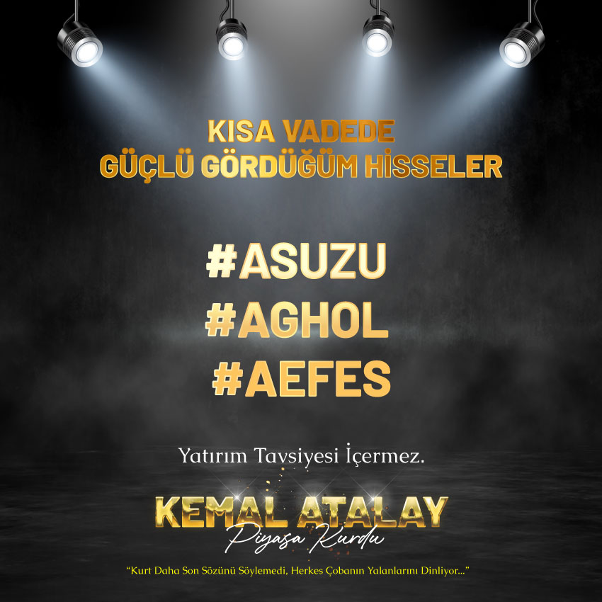 Gözüme takılan ve tekniğini beğendiğim 3 şirket var. 

Anlık fiyatları:

#ASUZU =   264,50 ₺  
#AGHOL =  233.80 ₺  
#AEFES   =  115,70 ₺ 

Aynı zamanda detaylı analizlerini ücretsiz telegram grubunda paylaştım..

t.me/+q4zVvTYS4Xw4M…