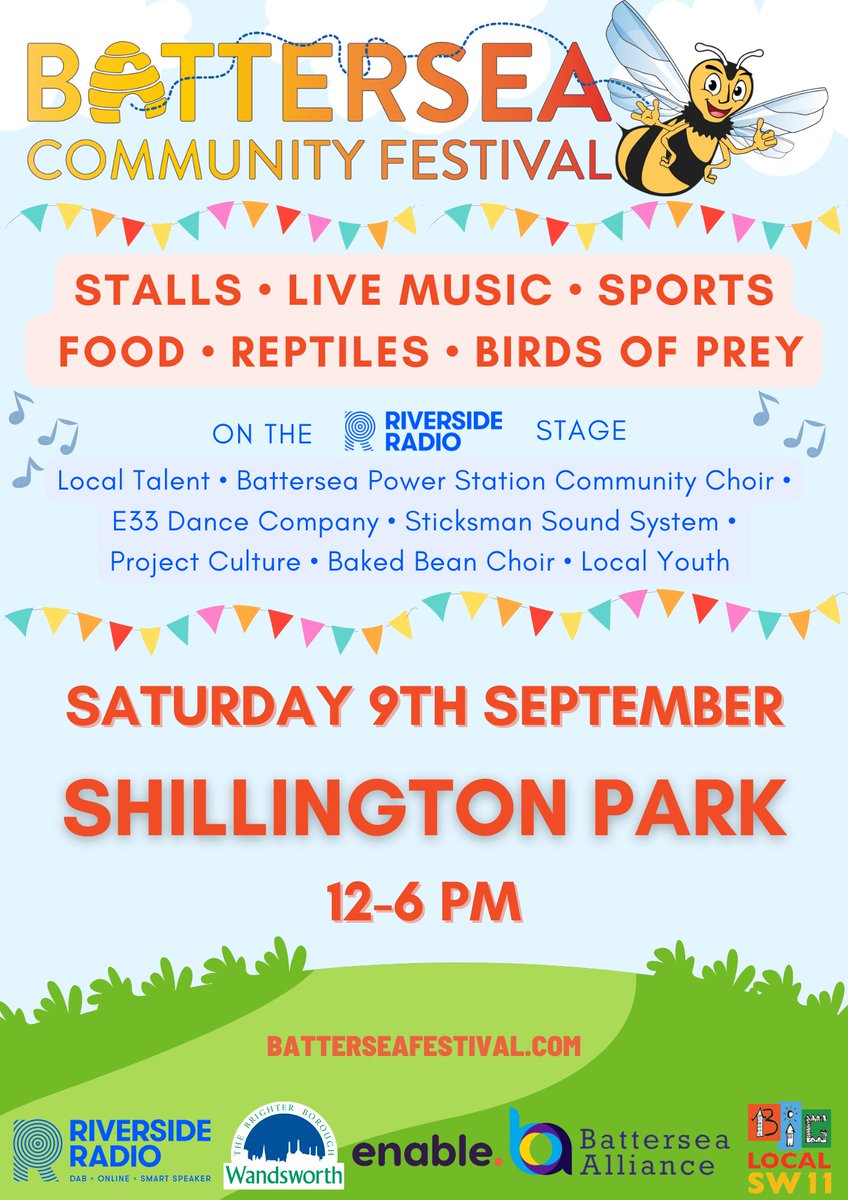 After a well-deserved summer break, we are back this week with a performance at <a href="/Battersea_Fest/">Battersea Community Festival</a> 🐝🎶

Come see us at 2.15pm on the Main Stage at Shillington Park 🌳

More details about the festival at: batterseafestival.com