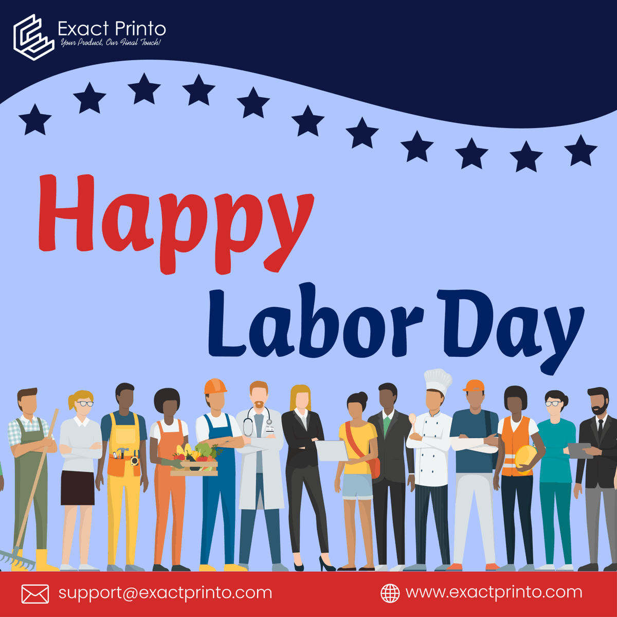 ExactPrinto's tweet photo. Happy Labor Day, USA! 🛠�� Exact Printo offers incredible discounts on custom packaging. Elevate your brand's image and save big! 💼✨

Our packaging reflects excellence. Don't miss this exclusive Labor Day promo. Contact us for details. 🙌 
#LaborDay #ExactPrinto #PackagingDeals https://t.co/9uaJxPx7ek