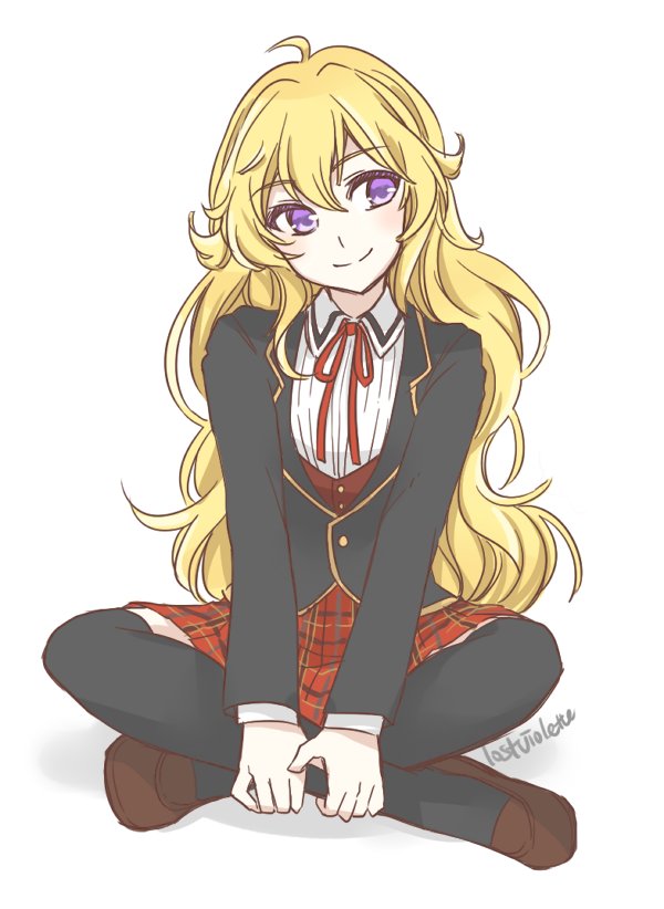 Yang was sat on the ground minding her own business. A little bored.