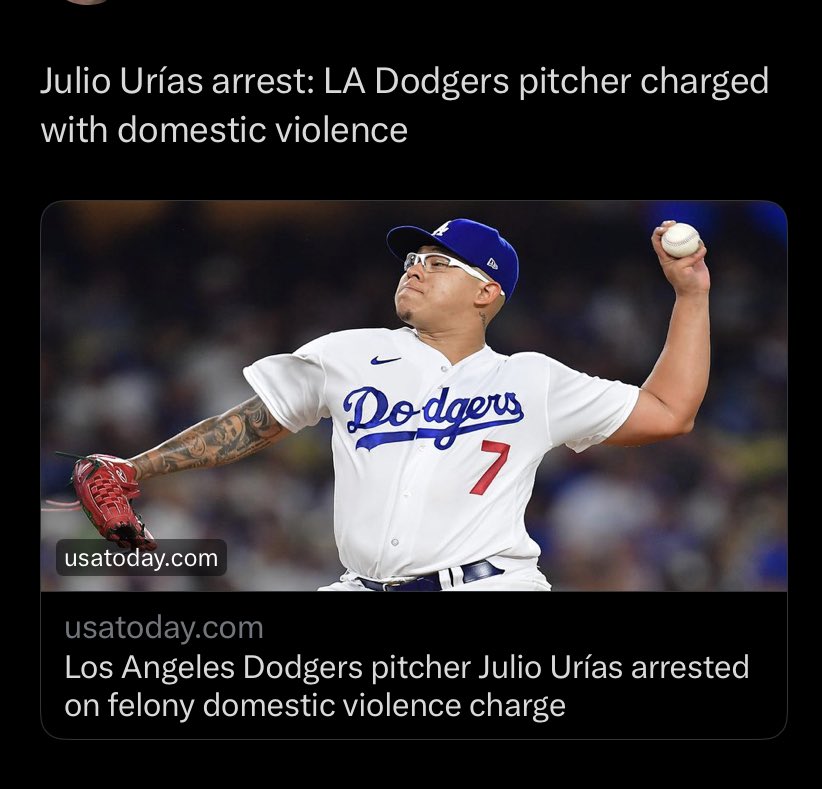 SMH. Another prominent athlete being charged with domestic violence. This time it’s Dodgers pitcher, Julio Urias.
