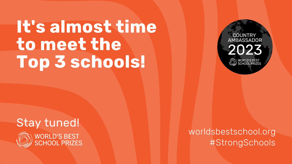 It’s that time of the year again when you get to meet the amazing Top 3 schools shortlisted for the World’s Best School Prizes. Stay tuned! #BestSchoolPrizes or #T4CountryAmbassador <a href="/T4EduC/">T4 Education</a> <a href="/GobiDaniel/">Gobi Daniel</a> <a href="/VikasPota/">Vikas Pota</a>
