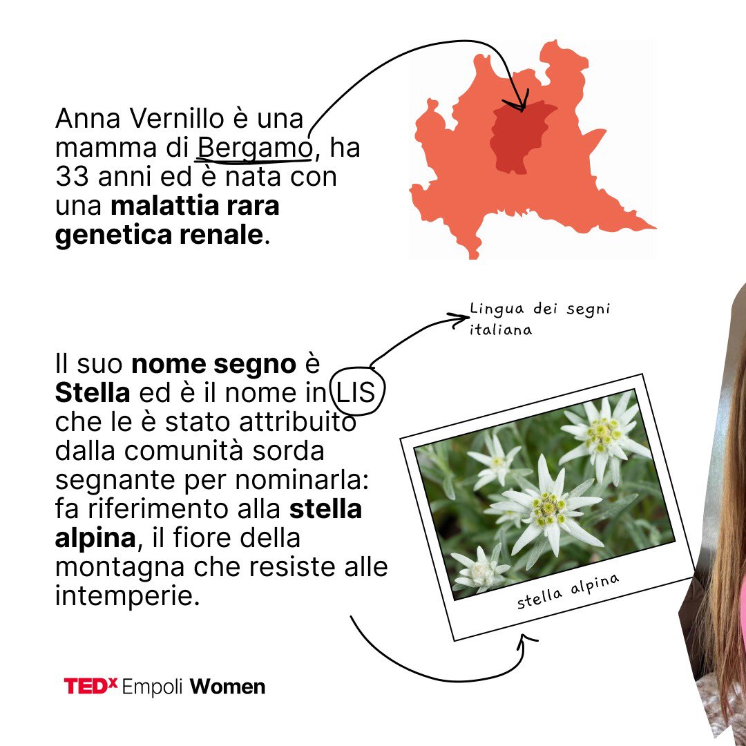 TEDxEmpoli's tweet photo. 🚨Momento delle presentazioni delle speaker del #TEDxEmpoliWomen🚨
❌Anna Vernillo❌
Diventa sorda a 21 anni, durante la gravidanza e oggi parla e segna, condividendo la sua esperienza e diffondendo la LIS come strumento comunicativo efficace, paritario ed inclusivo. https://t.co/N9WV0RhHF1