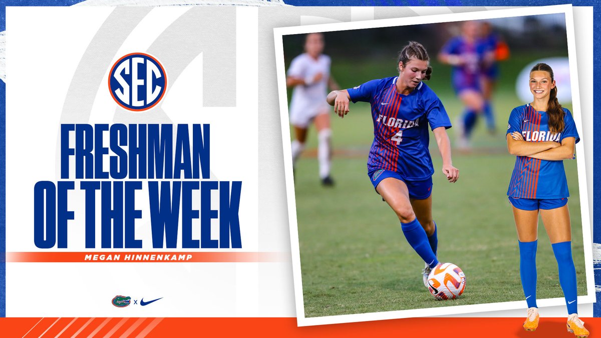 🐊⚽️ 𝗠𝗲𝗴𝗮𝗻 𝗛𝗶𝗻𝗻𝗲𝗻𝗸𝗮𝗺𝗽 is #SEC Freshman of the Week after scoring ⚽️⚽️⚽️ in #Gators last two matches!

🔗 rb.gy/bt4m4

#GoGators | #StudentPersonPlayer | 🐊⚽️