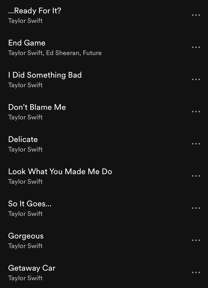 Danielsalivie's tweet photo. Reputation if it was a perfect album https://t.co/idNwB53SAO