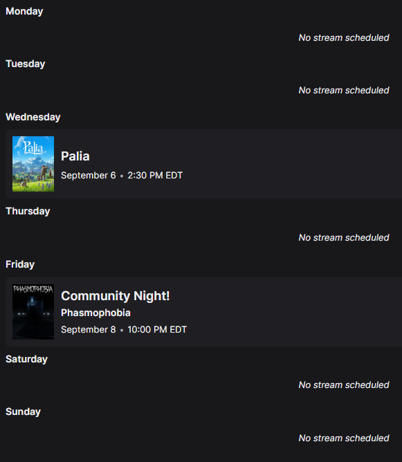 GGPuckery's tweet photo. This week's schedule! https://t.co/96w3yThjCV https://t.co/vZJFOGHMrl
