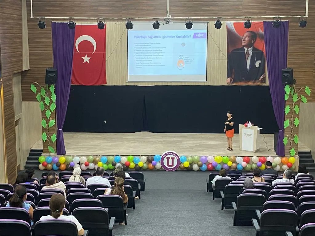 9.SINIF VELİLERİMİZE YÖNELİK VELİ BİLGİLENDİRME SUNUMUMUZU GERÇEKLEŞTİRDİK
9.sınıf velilerimize yönelik “Uğur’da 9.Sınıfta Akademik Süreçler” ve “Ergenlik- Akran İlişkileri-Teknoloji Kullanımı” sunumlarımızı gerçekleştirdik. Katılım sağlayan tüm velilerimize teşekkür ederiz.