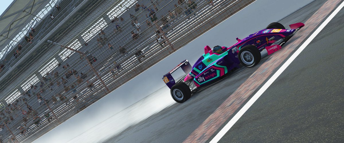 Some eagle eyed fans at #TheBrickyard caught us shaking down our brand new USF-17 car in preparation for the @info_cms NARS USF-17 championship! #rFactor2 #Road2Indy