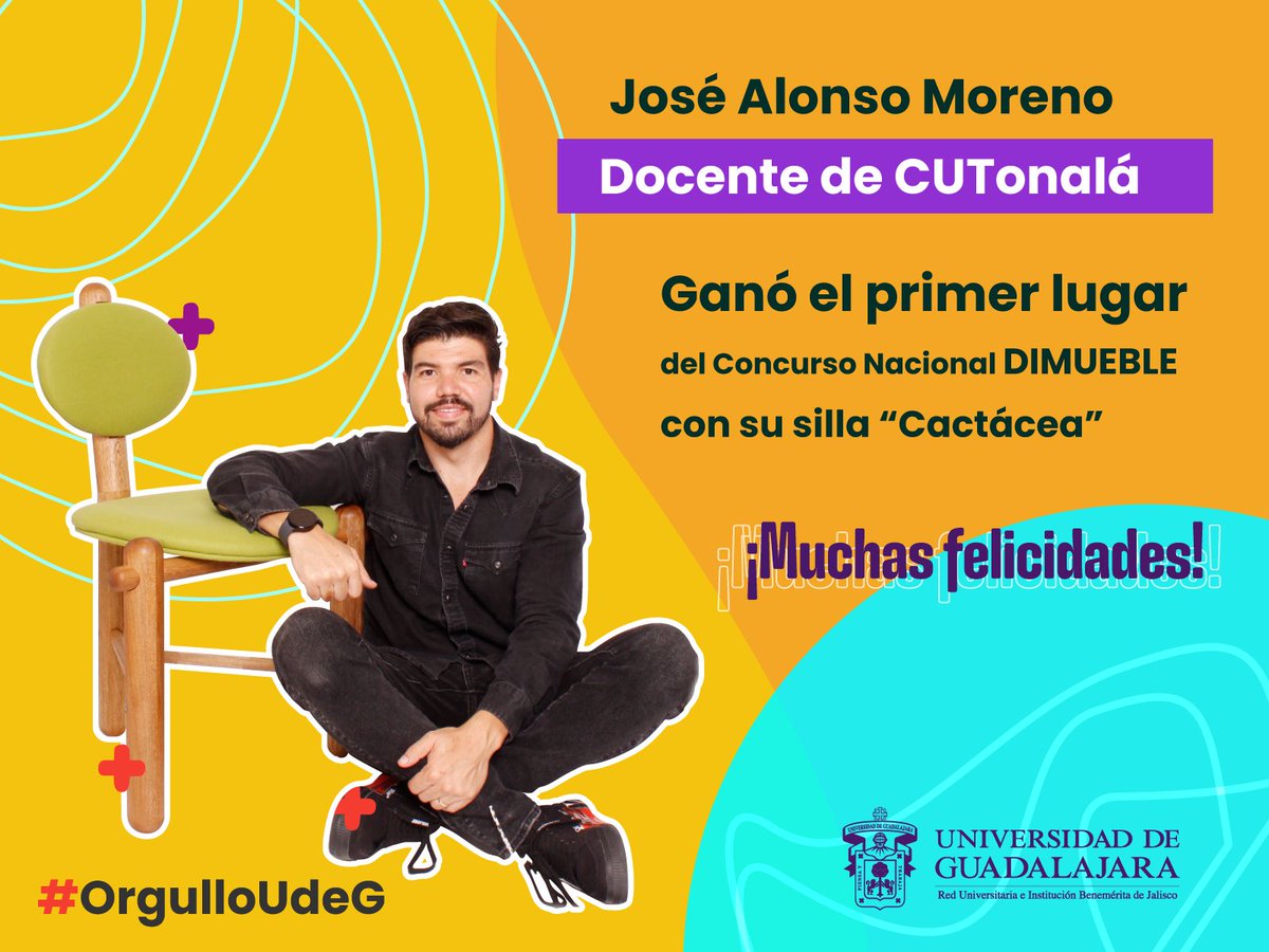 udg_oficial's tweet photo. Académico del @Cutonala_udg ganó el primer lugar del Concurso Nacional de Diseño de Muebles (#Dimueble) 2023 con su silla “Cactácea”, realizada a base de materiales sustentables.
#OrgulloUdeG https://t.co/SNoNl3LBQQ