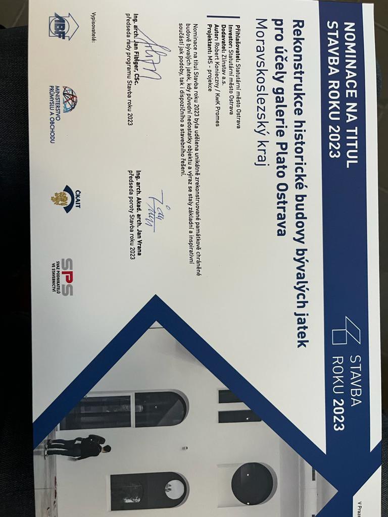 ZBajgarova's tweet photo. Jedna skvělá informace na večer. “Jatka” mají nominaci na titul STAVBA ROKU 2023. 💪 #fajnova #ostrava Od 1.9. zároveň běží hlasování veřejnosti na stránkách Stavby roku (odkaz níže ve vlákně), projekt najdete pod číslem 1️⃣7️⃣. https://t.co/RSwOzDRQHb