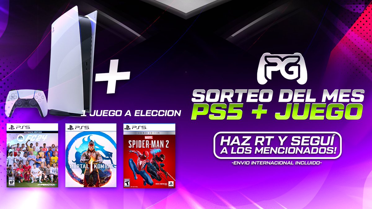PRO GAMES™🎮 (@progamestm) on Twitter photo 📌#SORTEAZO DE SEPTIEMBRE🎁
~ PS5 + Juego a elegir📦
▫️Para participar: Haz RT, sigue a <a href="/ProGamesTM/">PRO GAMES™🎮</a> y @GxlBlanco
¬ Termina: 07/10👍
¡SUERTE!🍀 📌#SORTEAZO DE SEPTIEMBRE🎁
~ PS5 + Juego a elegir📦
▫️Para participar: Haz RT, sigue a <a href="/ProGamesTM/">PRO GAMES™🎮</a> y @GxlBlanco
¬ Termina: 07/10👍
¡SUERTE!🍀