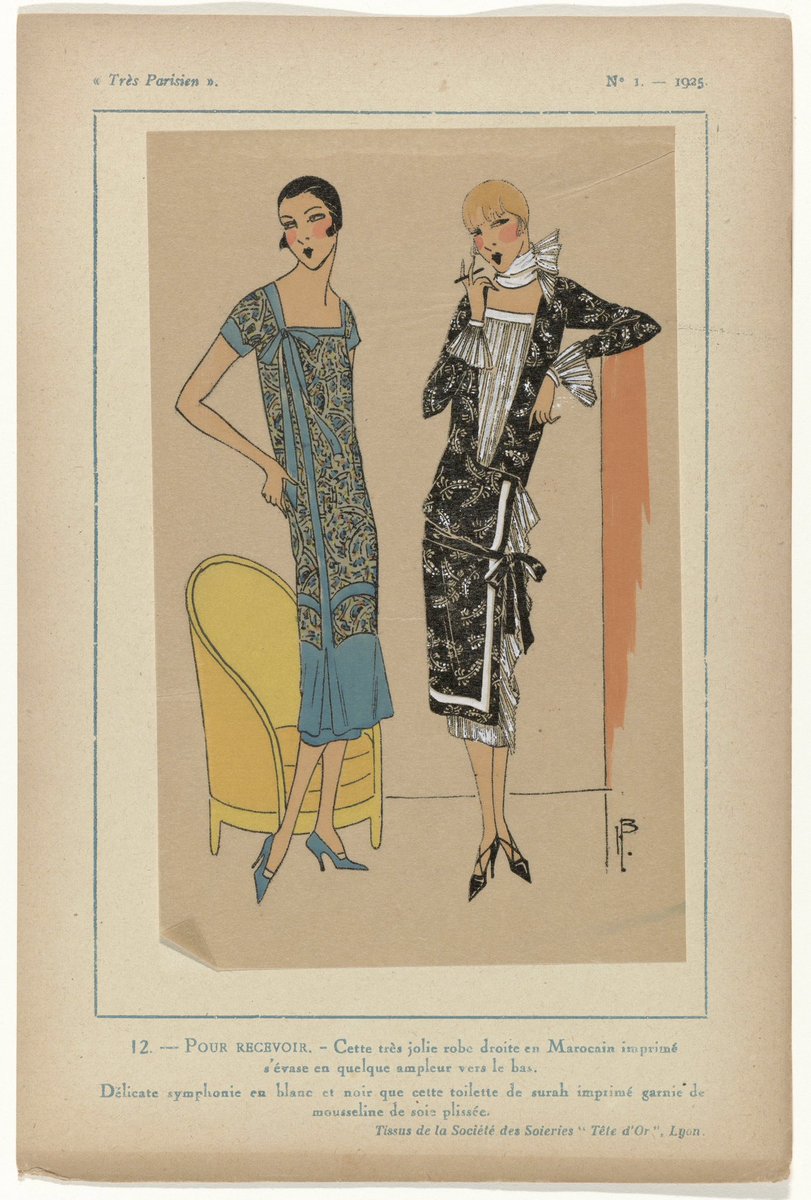 In september begint het nieuwe lezingenseizoen weer in @bieb070 Mijn lezing “Voor tearoom en tango - mode in de jaren ‘20” staat nog vier keer op het programma. Links twee meisjes bij het Palace Hotel <a href="/haagsarchief/">Haags Gemeentearchief</a> rechts modeprent Trės Parisien 1925 <a href="/rijksmuseum/">Rijksmuseum</a>