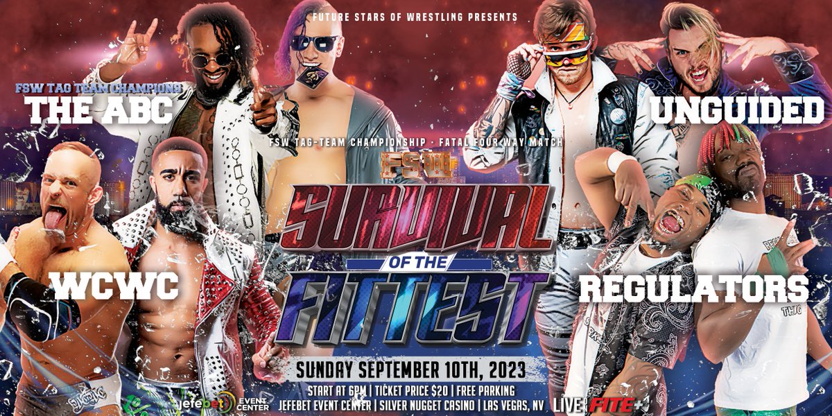 FSWVegas's tweet image. THIS SUNDAY on @FiteTV+!

𝙁𝙚𝙖𝙩𝙪𝙧𝙞𝙣𝙜
-4 Way Tag Title Match
-I Quit: Sharpe x @SuperJAYcup 
-@alexhammerstone x @DannyLimeLight 
-@TheJaiVidal x @niczanderyb 
-Women's Title Gauntlet
-BBC x Remy/Graves/?
-#LightsCameraFaction x BMC/EOC/BYP/TBD

🎟️: tinyurl.com/FSWtix