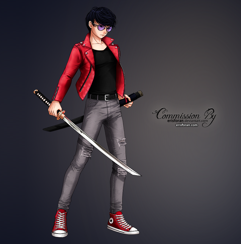 ErisForan's tweet photo. Brian #commission for @AfterHoursBort

This time I drew Bridget's rock-n-roll swordsman cousin, and added more texture details for the different clothing materials - a bit of extra work but worth it. 

#art #illustration #artistsontwitter #Artist  #drawing #oc #originalcharacter https://t.co/OxFtFT6fVN