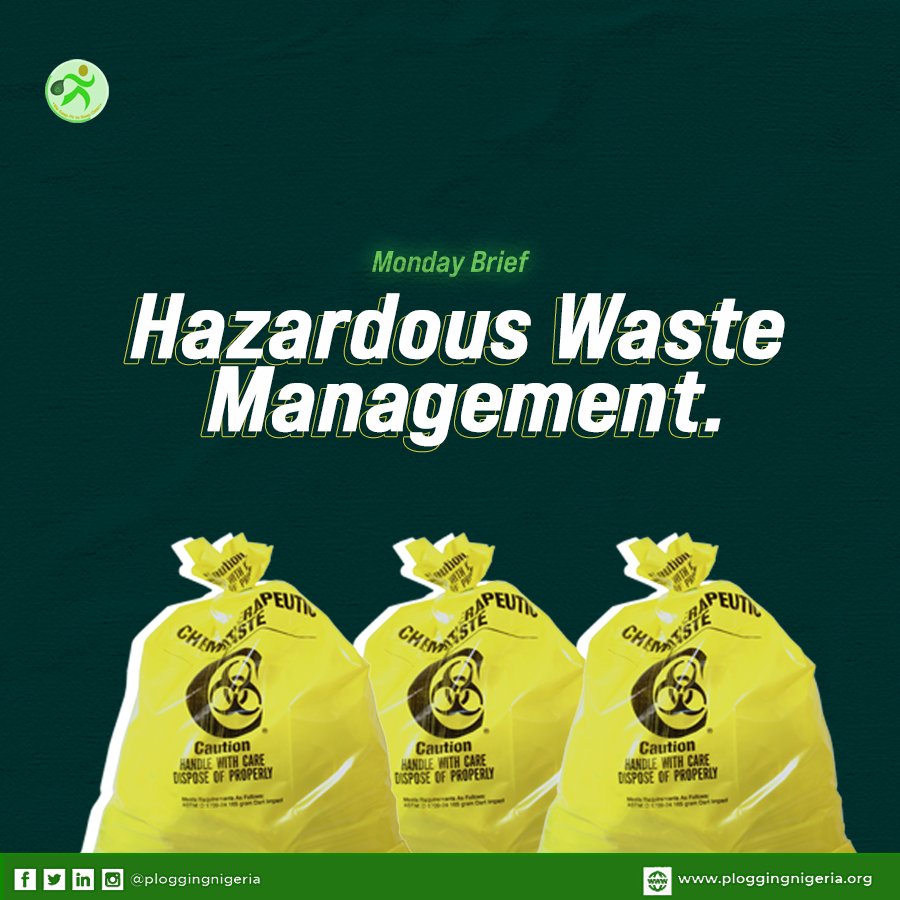 ploggingnigeria's tweet photo. #MondayBrief

The RCRA defines hazardous wastes as wastes that can be

- flammable
- corrosive
- reactive, or
- toxic.

However, problems caused by human activities, can also be solved by human practices. Read more here:
https://t.co/wAy8RLghdf

#EducativeBrief
#PloggingNigeria https://t.co/xHAhgq7cKT