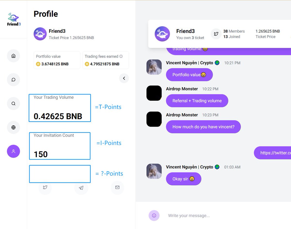 Friend3AI's tweet photo. ?-Points🧐🤫🤩

#Friend3 #Friend3Airdrop #tickets https://t.co/hb9WLzJMqO