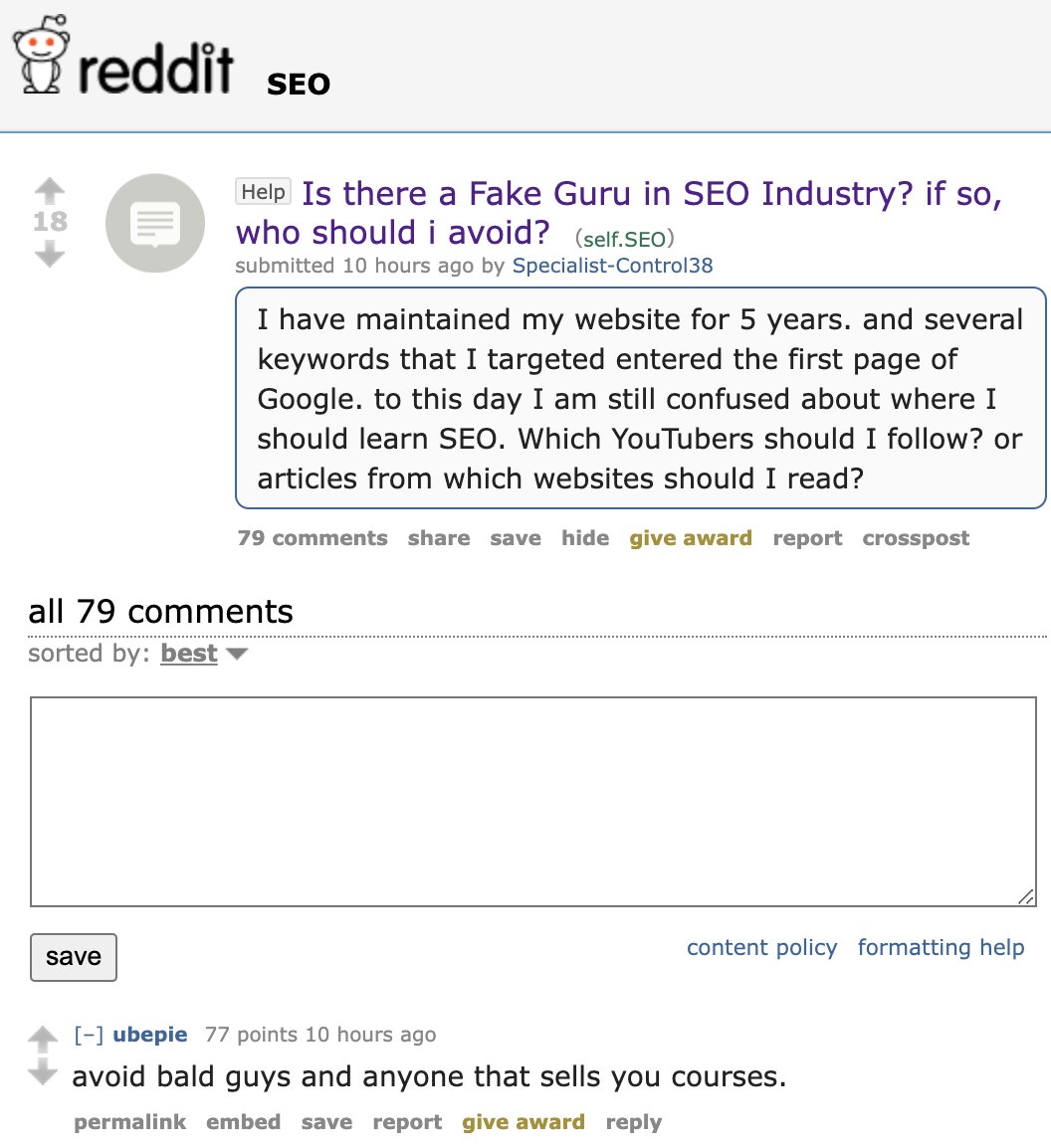 w00t's tweet photo. I opened this thread expecting Neil Patel to be the top comment... and now I just feel personally attacked👨🏼‍🦲 https://t.co/xG00TpQPPl