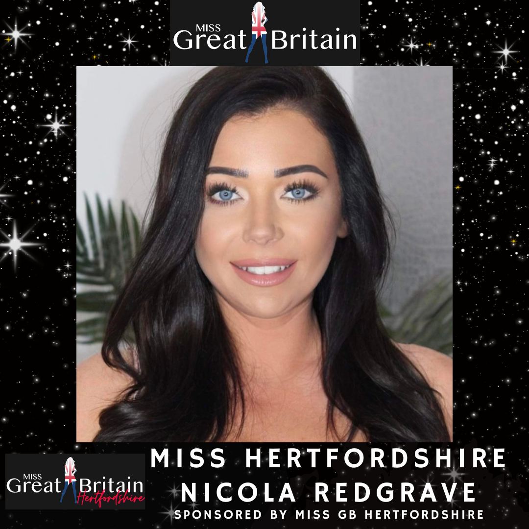 The team at Miss Great Britain are thrilled to officially announce our next finalist for Miss Great Britain 2023! 

Huge congratulations to Nicola Redgrave - Miss Hertfordshire 2023!

We are so happy to have you with us as part of the Miss Great Britain family, Nicola!

Nicola