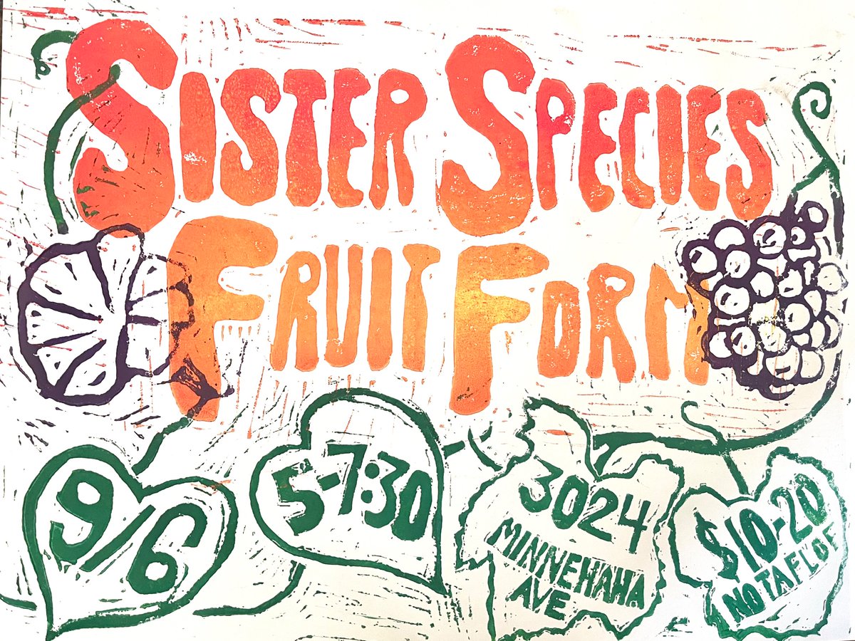 Wednesday 9/6 early outdoor show :) 5-7:30pm at 3024 Minnehaha (courtyard between Moon Palace and the Hub), hope to seee ya! $10-20 sliding scale / NOTAFLOF