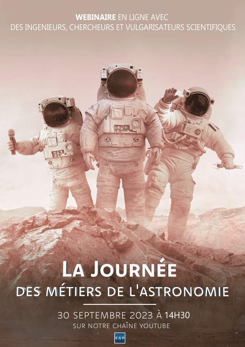Vous êtes passionné d'astronomie et vous envisagez d'en faire votre métier ? Ne ratez pas la Journée Des Métiers de l'Astronomie de la <a href="/safastrofrance/">Société Astronomique de France</a> le samedi 30 septembre à 14:30 sur youtube.com/live/siQEo2rUE…
<a href="/letudiant/">l'Etudiant</a> <a href="/Onisep/">Onisep</a>