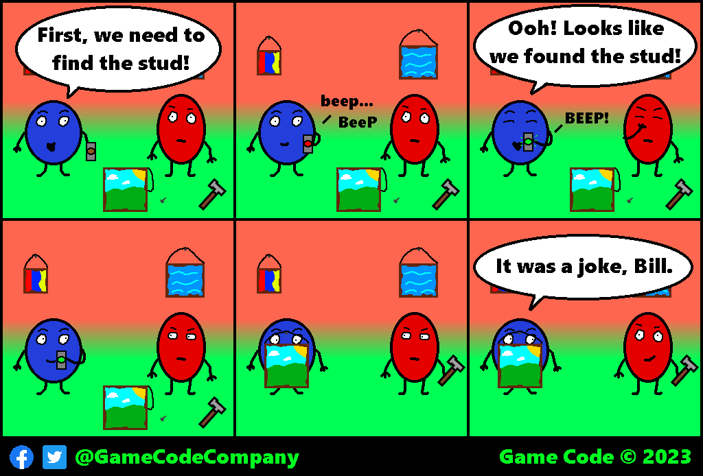 GameCodeCompany's tweet photo. Hanging a picture https://t.co/847eqmkTEz