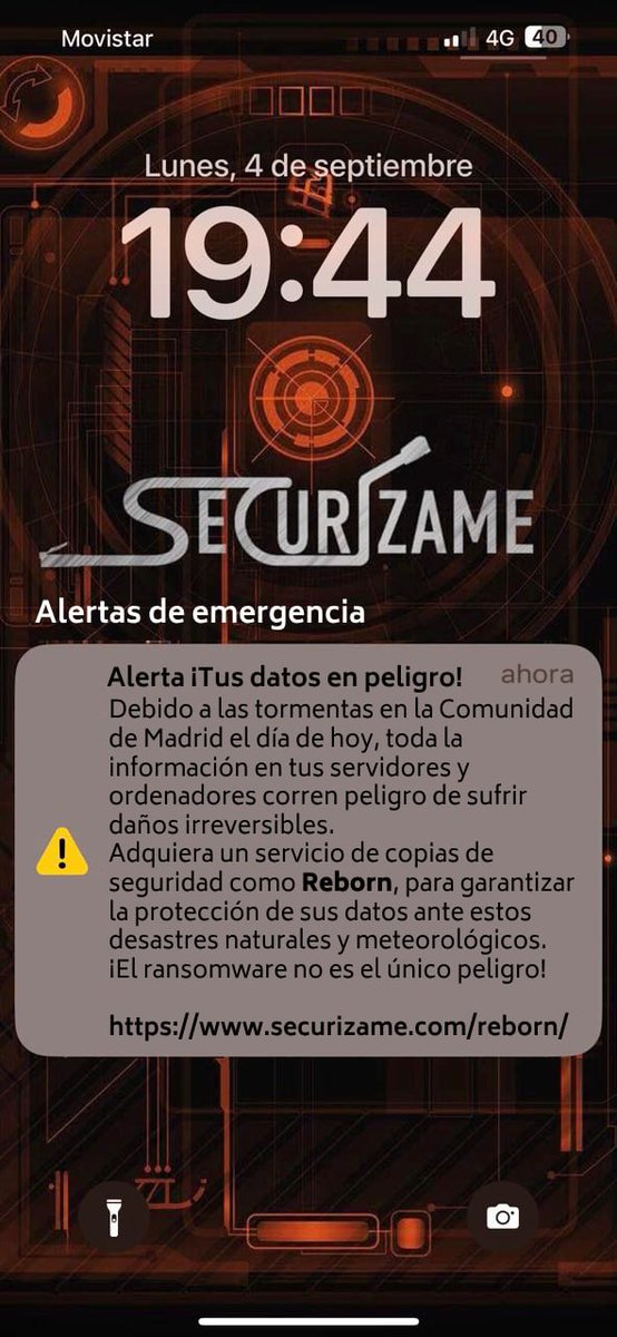 ¡No os váis a creer la alerta que me ha llegado a mi móvil hace un momento! ¿Soy el único? :) securizame.com/reborn #reborn