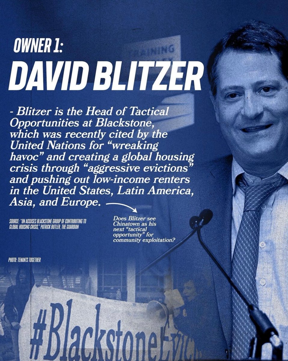 Who is behind #76Place? David Blitzer is a billionaire executive of the largest corporate landlord in the world, which jacks up rents and evicts people all over the world. pestakeholder.org/reports/blacks…