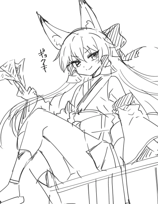 ラフ:オリキャラのギョクキ🦊 