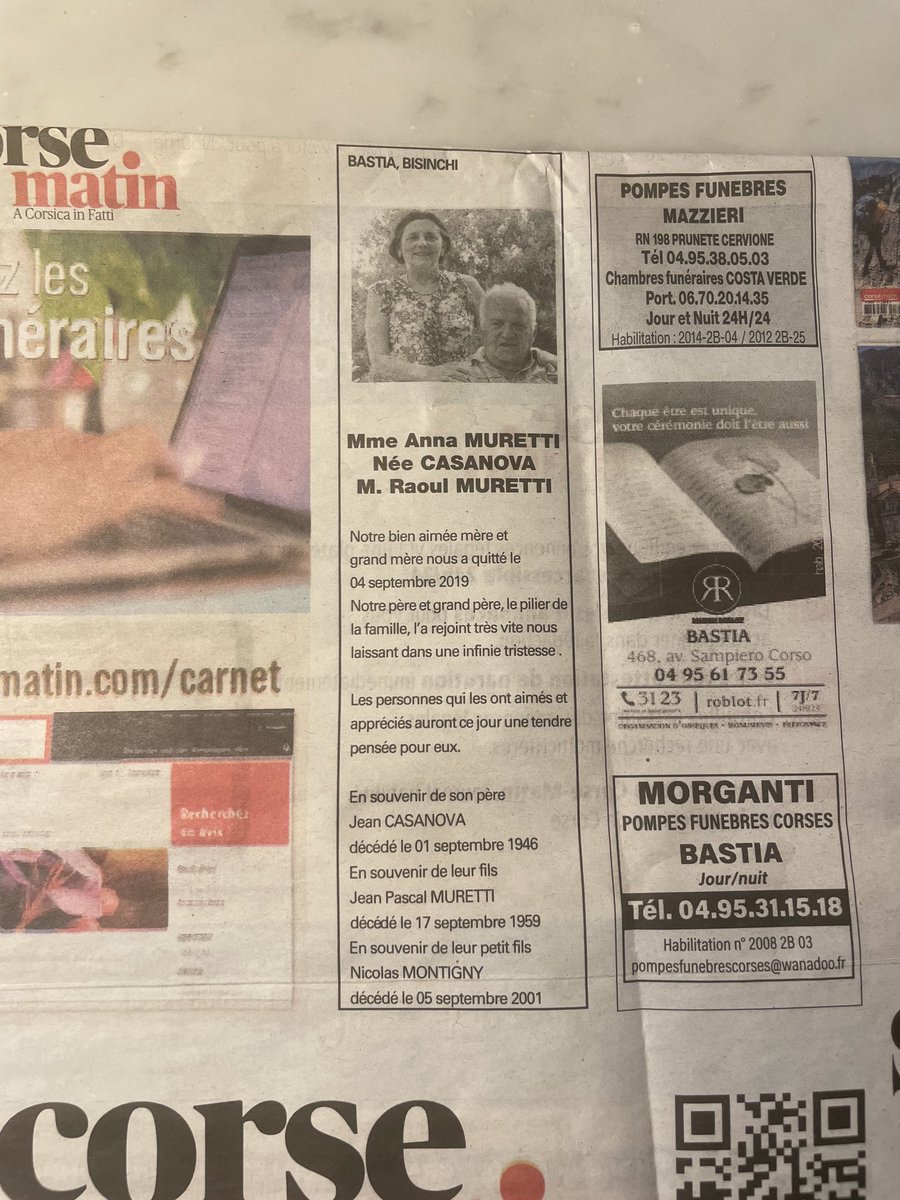 CM150500's tweet image. In Memoriam .Bisinchi Bastia . Famille Muretti Casanova