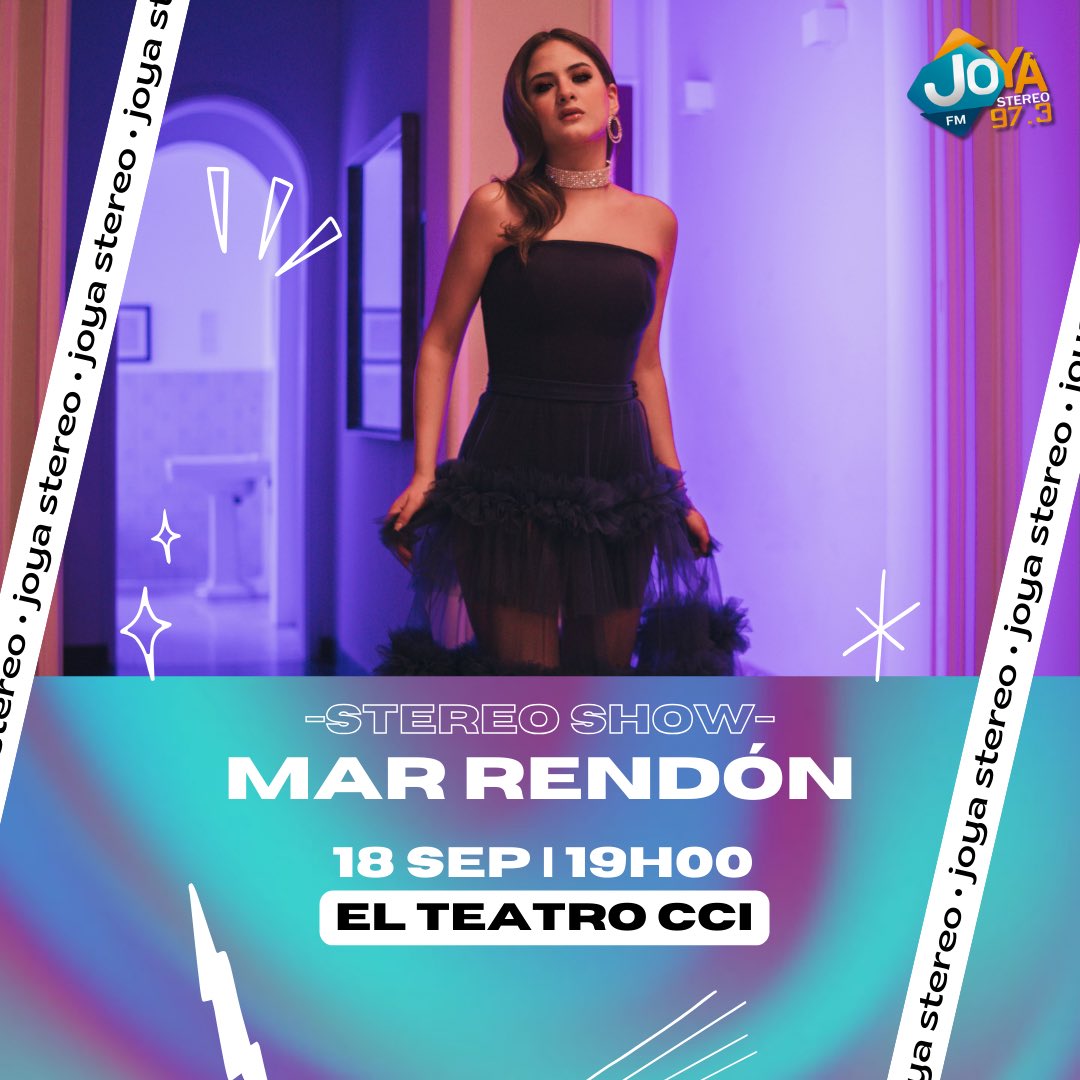 JoyaStereo's tweet photo. ¡El espectáculo que lo cambiará todo ha llegado! 🌟 Mar Rendón en el épico #StereoShow, una noche que promete ser la mejor de todas.
Prepárate para sumergirte en la magia de la música de @MarRendonMusica. 🎶
📅 Fecha: 18 de septiembre
⏰ Hora: 19:00 pm
🏢 Lugar: Teatro del CCI https://t.co/7inGgMCCYp