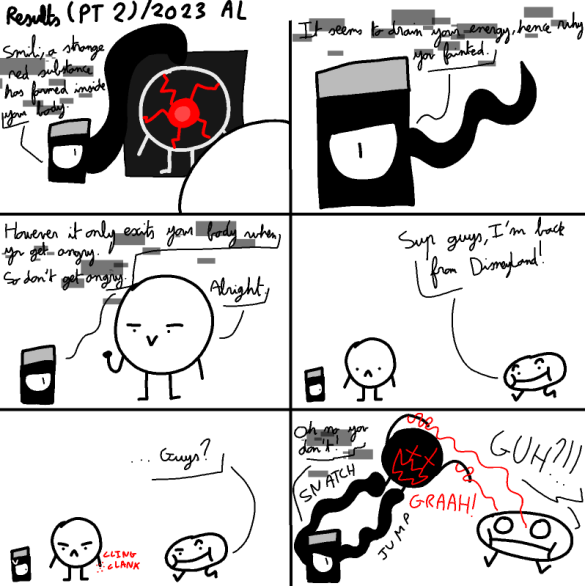 SmiliComic's tweet photo. Results (part 2)
Smili gets the results of RedactedJar's tests!
As school is starting expect less comics to come out. I'll try to make one comic per week at least.
Thanks for reading!
#Smili #Comic https://t.co/mooGzBiQvc