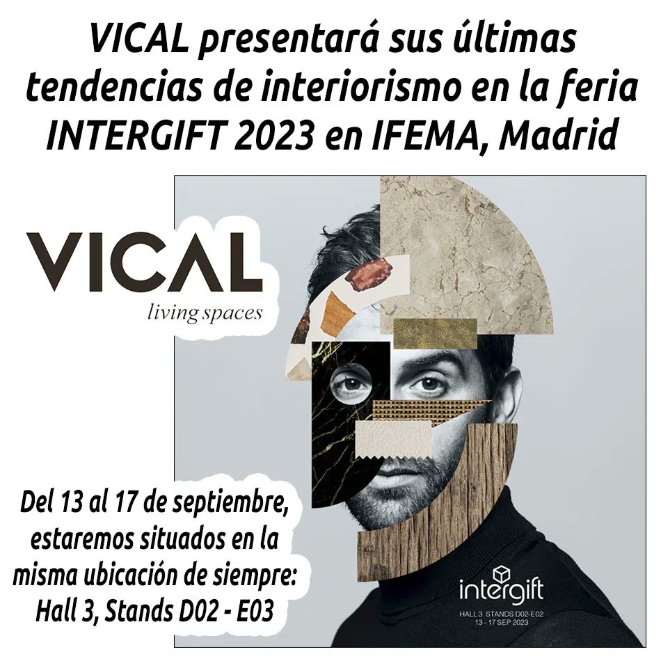 hosteleriaenvlc's tweet photo. VICAL PRESENTARÁ SUS ÚLTIMAS TENDENCIAS DE INTERIORISMO EN LA FERIA INTERGIFT 2023 EN IFEMA, MADRID
https://t.co/er3UK8jfY0
@vicalhome @FeriaIntergift #ContractVical #VicalHome #Intergift2023 #FeriaIntergift #HosteleriaEnValencia #Interiorrismo #Vical #MueblesContractVical https://t.co/tbHD28IERi