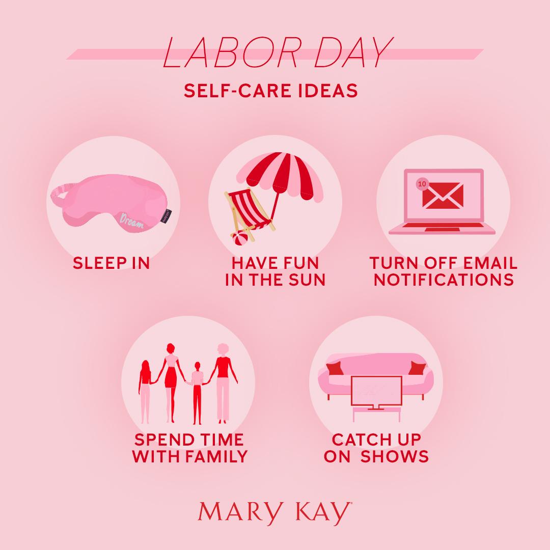 Happy Labor Day! 😎 🏖️ Whether you’re relaxing inside or outside, I hope you make the time to treat yourself to some self-care with Mary Kay essentials. 💆