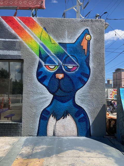 Behold the BCRC mural in Las Vegas. Located at the Crank N Grind bycicle shop 🔥💯🫡 shout out to the <a href="/BossCatRC/">Boss Cat Rocket Club</a> community and of course the man, the myth the Legend <a href="/catnip_bcrc/">Catnip 🔨 Boss Cat Rocket Club</a> 👊 Video coming soon 🎥 #CNFTCommunity #StreetArt