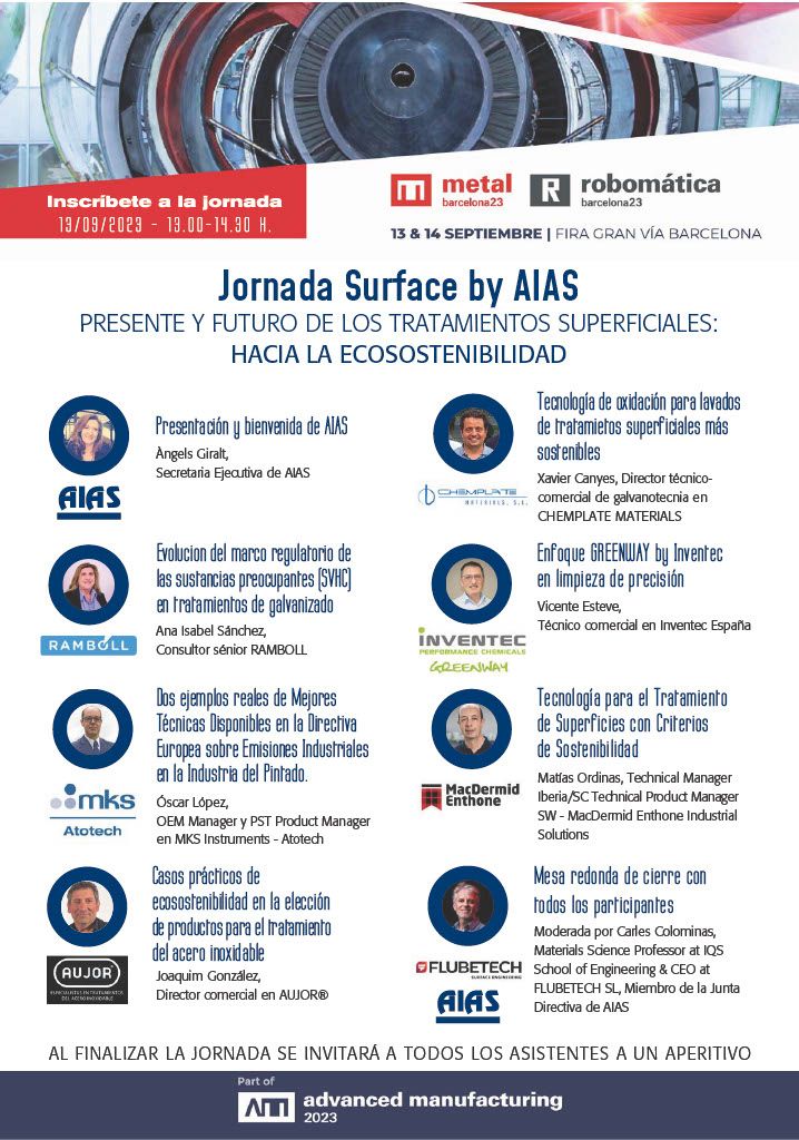 AdvManufactES's tweet image. En el #TechCongress4.0 de #AdvancedManufacturingBarcelona llega la primera edición de la jornada Surface by @aiasasociacion 

Regístrate para asistir bit.ly/44y5O8p