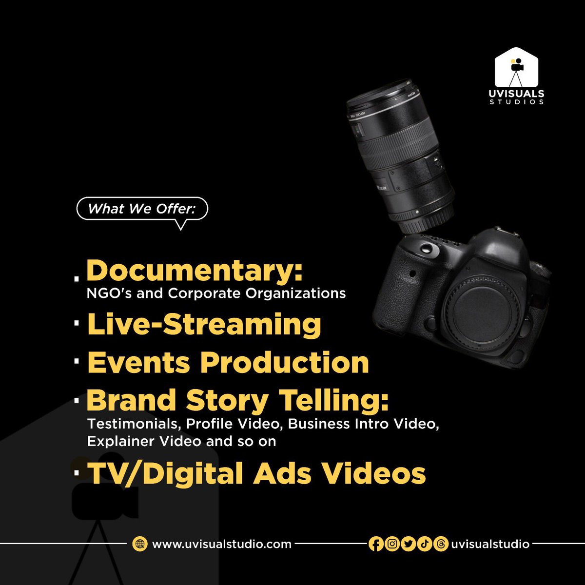 Uvisualstudios's tweet photo. Step into the new month with confidence as we reintroduce our exceptional services.
Don't miss out on the opportunity to talk to the experts and experience professional excellence.
#uvisualstudios #16thHeadiesAwards #ATEEZinColombia #G20Summit2023 #seyi https://t.co/C6si8gwERd